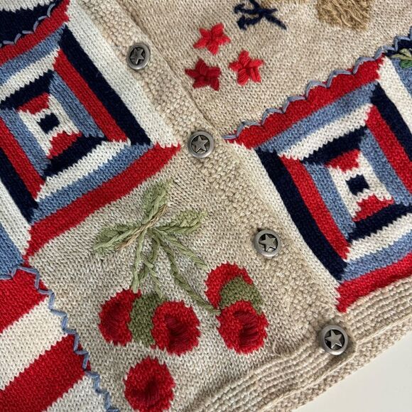 Vintage Northern Isles Petites Hand-embroidered Vest Americana PS - Picture 7 of 10
